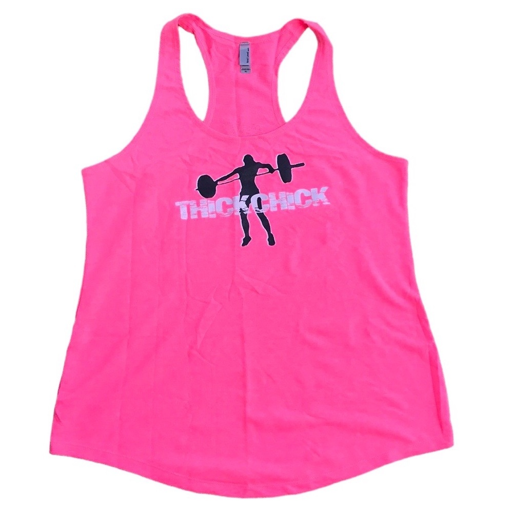 Hot Pink “Thick Chick” CrossFit/Weight Lifter Tank Top NWOT